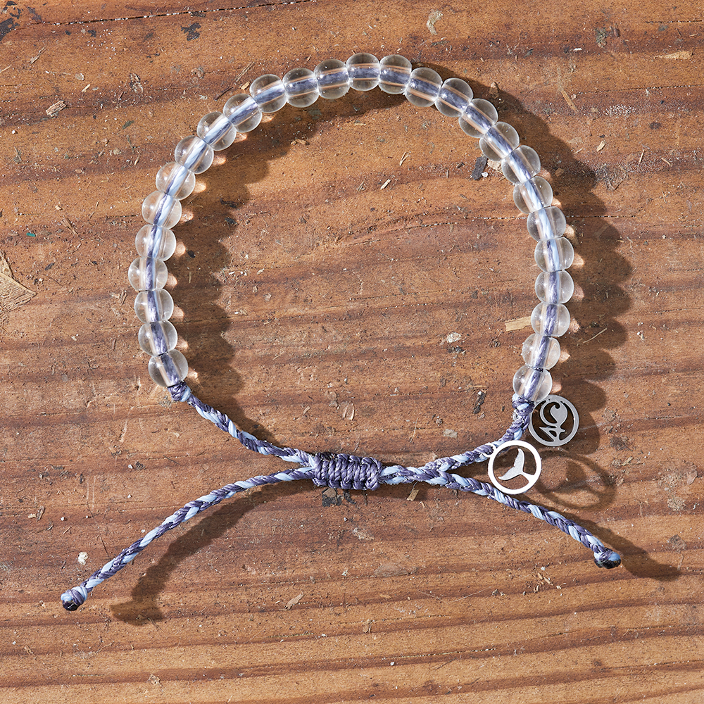 4ocean Whale Beaded Bracelet - Light Blue & Purple