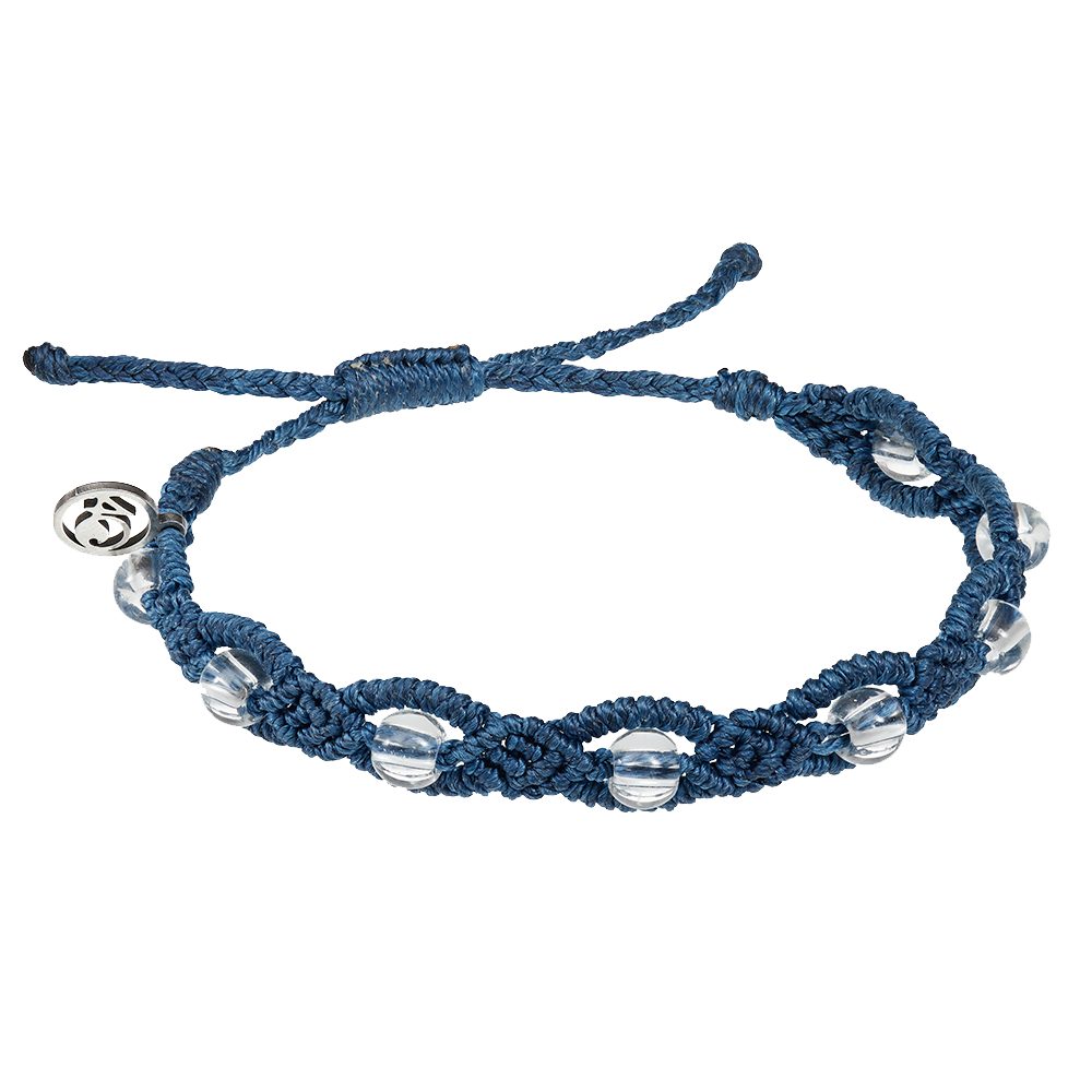 4ocean Star Coral Braided Bracelet - Navy Blue/Teal [6-pack]