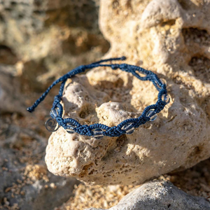 4ocean Star Coral Braided Bracelet - Navy Blue/Teal [6-pack]