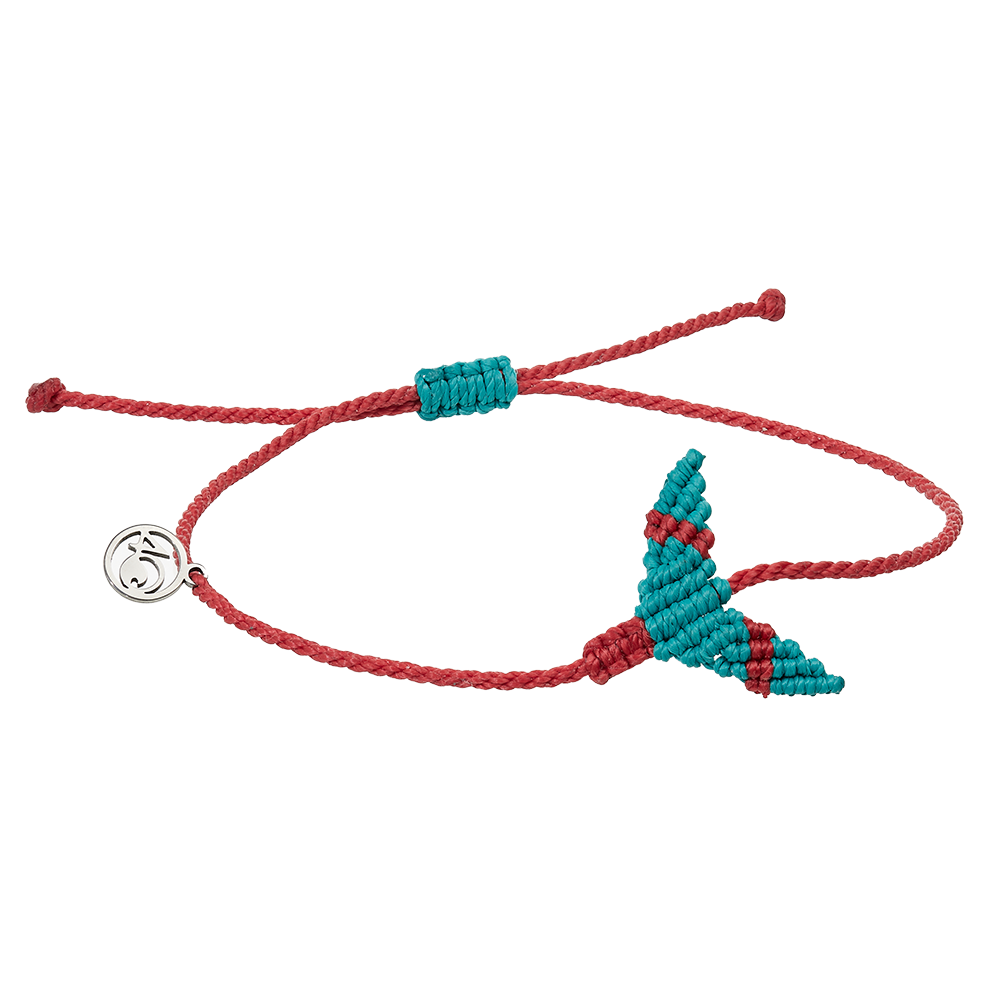 4ocean Whale Tail Anklet - Teal & Red [6-pack]