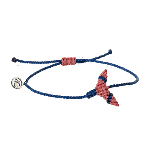 4ocean Whale Tail Anklet- Coral & Signature Blue [6-pack]