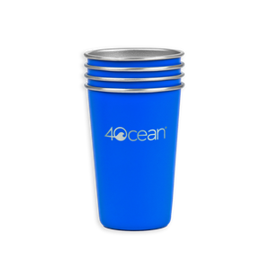 4ocean Reusable Stainless Steel Cups 4-Pack- Blue- Wholesale